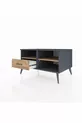 Commode Kronos avec 2 étagères et 1 tiroir Anthracite-Pin