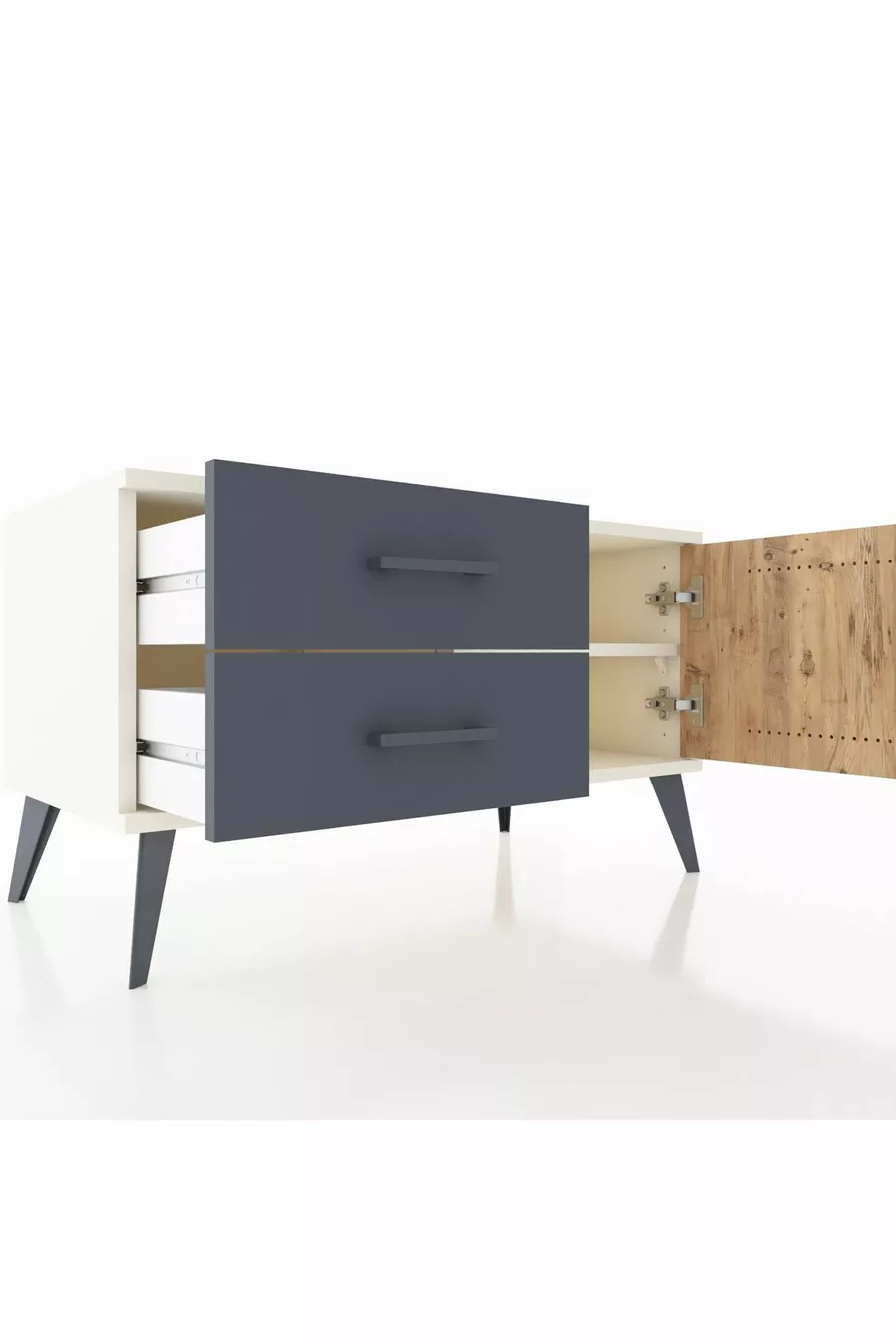 Hyperion Dressoir Met Eén Plank, 2 Lades En Eén Deur Agaatkleur-Dennen/Antraciet
