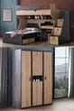 Stapelbed, Doğa Stapelbed Bed Bureau 3-Deurs Kast