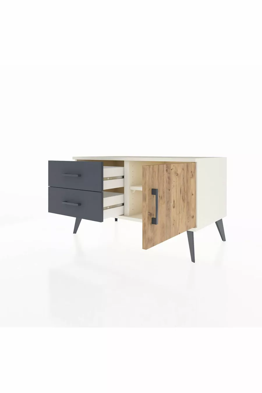 Hyperion Dressoir Met Eén Plank, 2 Lades En Eén Deur Agaatkleur-Dennen/Antraciet