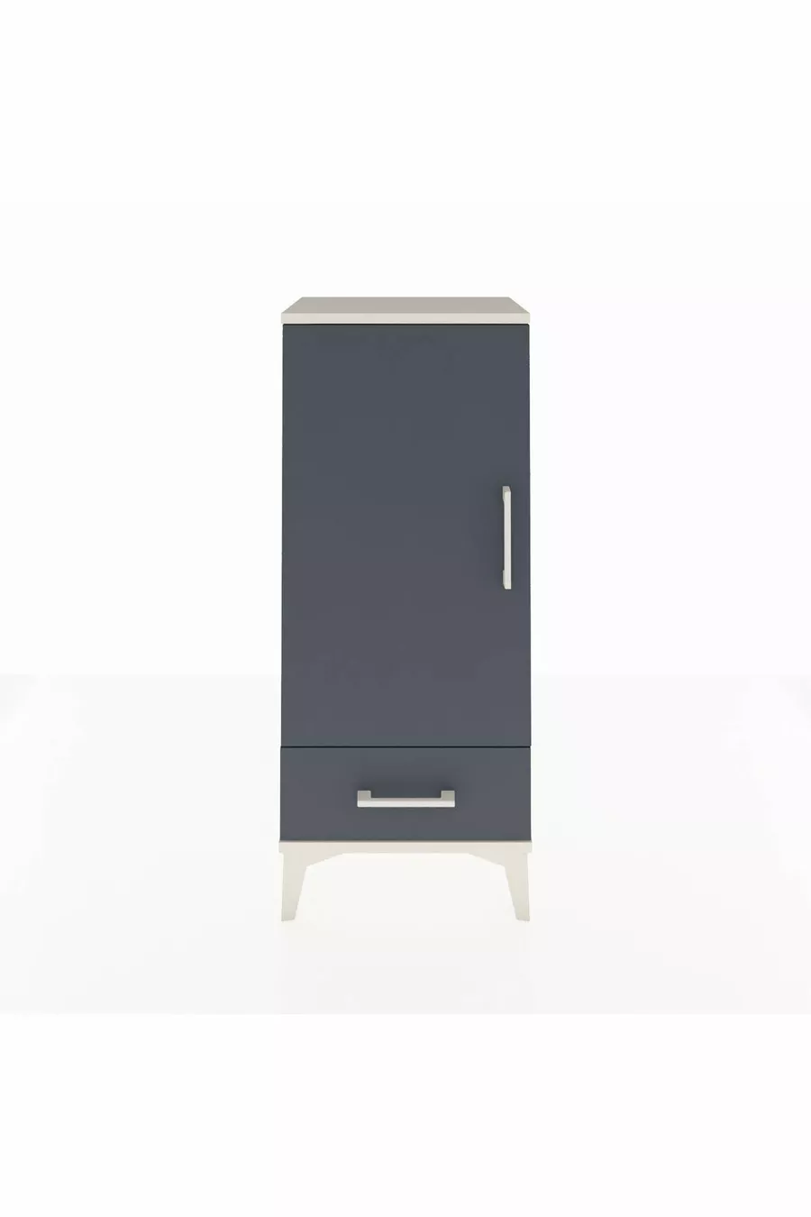 Arges Commode with 3 Shelves, Single Drawer and Single Door, Moonstone-Anthracite