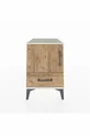 Kronos Table de chevet avec 2 étagères, 1 tiroir et 1 porte, Pierre de Lune-Pin