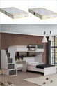 Etagenbett, Aura Etagenbett mit Schreibtisch, 2 Comfort-Matratzen