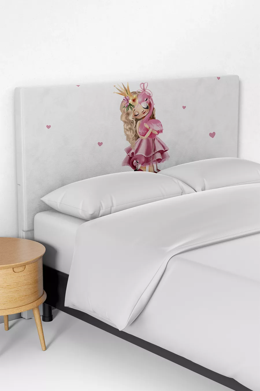 Copri testata del letto per bambini con design principesco e fenicottero