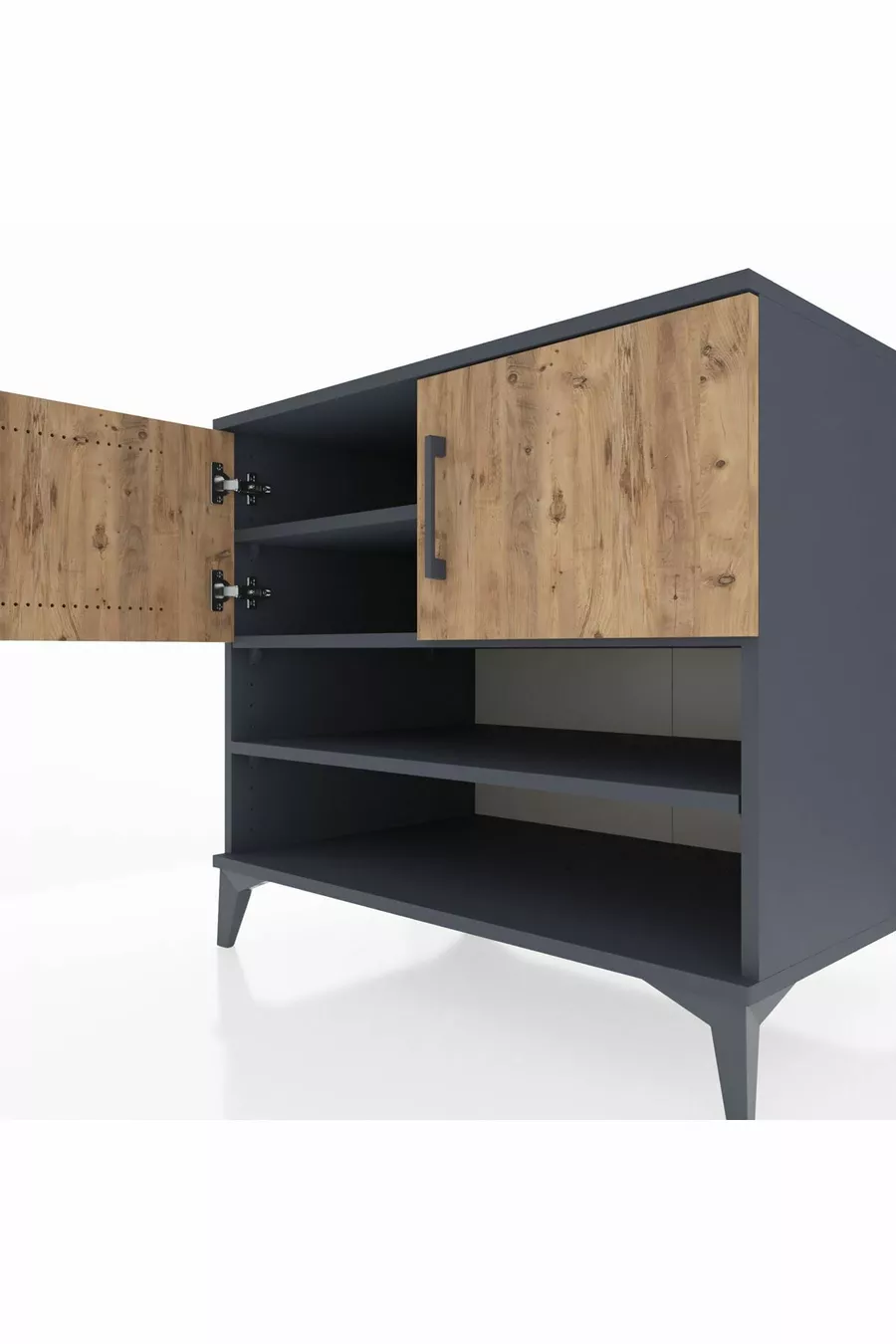 Kronos Dresser 3 Shelves 2 Doors Anthracite-Pine