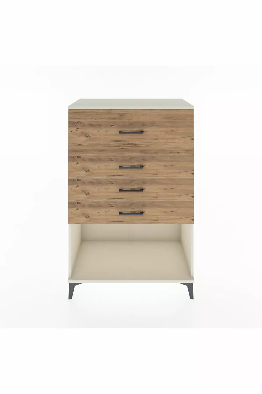 Armoire Hyperion 4 tiroirs Pierre de lune - Pin