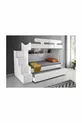 Samara Loft Bed with 3 Beds and Ladder, Bunk Bed with Trundle - Glossy White