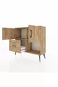 Commode Arges avec 2 étagères, 1 tiroir et 2 portes, en pin