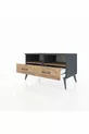 Commode Hyperion 2 étagères 2 tiroirs Anthracite-Pin