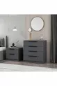 -chiffonnier Kale 4 tiroirs - Anthracite avec motifs rayés en membrane