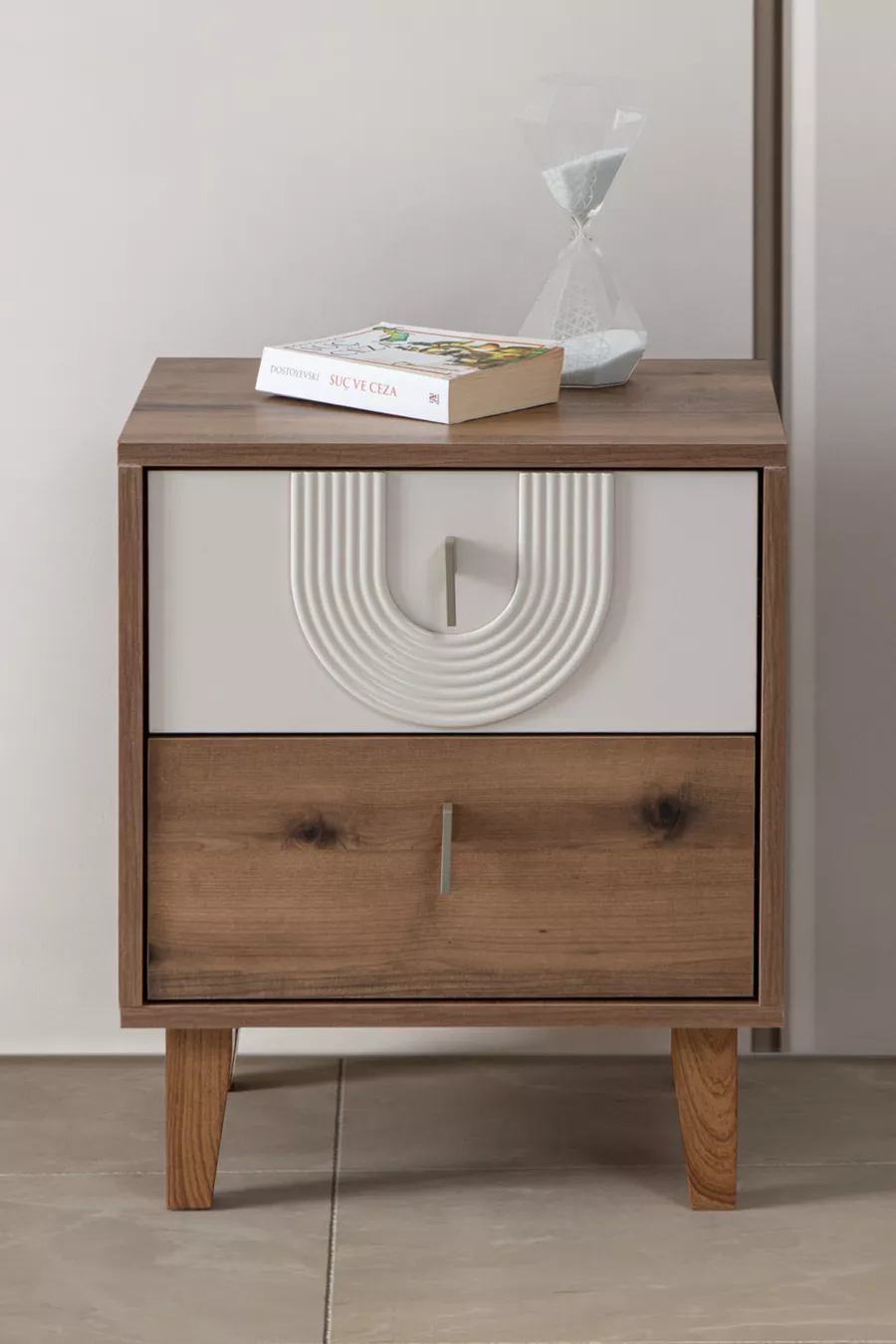 Bedside Table, Megan 2-Drawer Nightstand