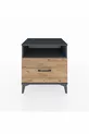 Commode Hyperion à une étagère et un tiroir Anthracite-Cèdre