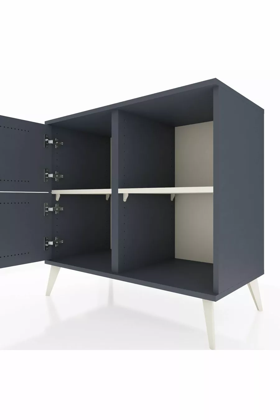 Hyperion Dressoir 2 Planken 2 Deuren Antraciet-Antraciet/Marmergrijs