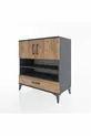 Hyperion Dresser 4 Shelves Single Drawer 2 Doors Anthracite-Pine
