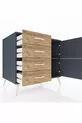 Kronos Dresser Single Shelf 4 Drawers 2 Doors Anthracite-Anthracite/Pine