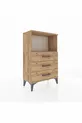 Arges Commode Single Shelf 3 Drawers Pine-Pine