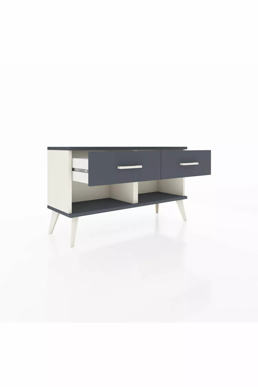 Commode Arges à 2 tiroirs Pierre de lune-Anthracite