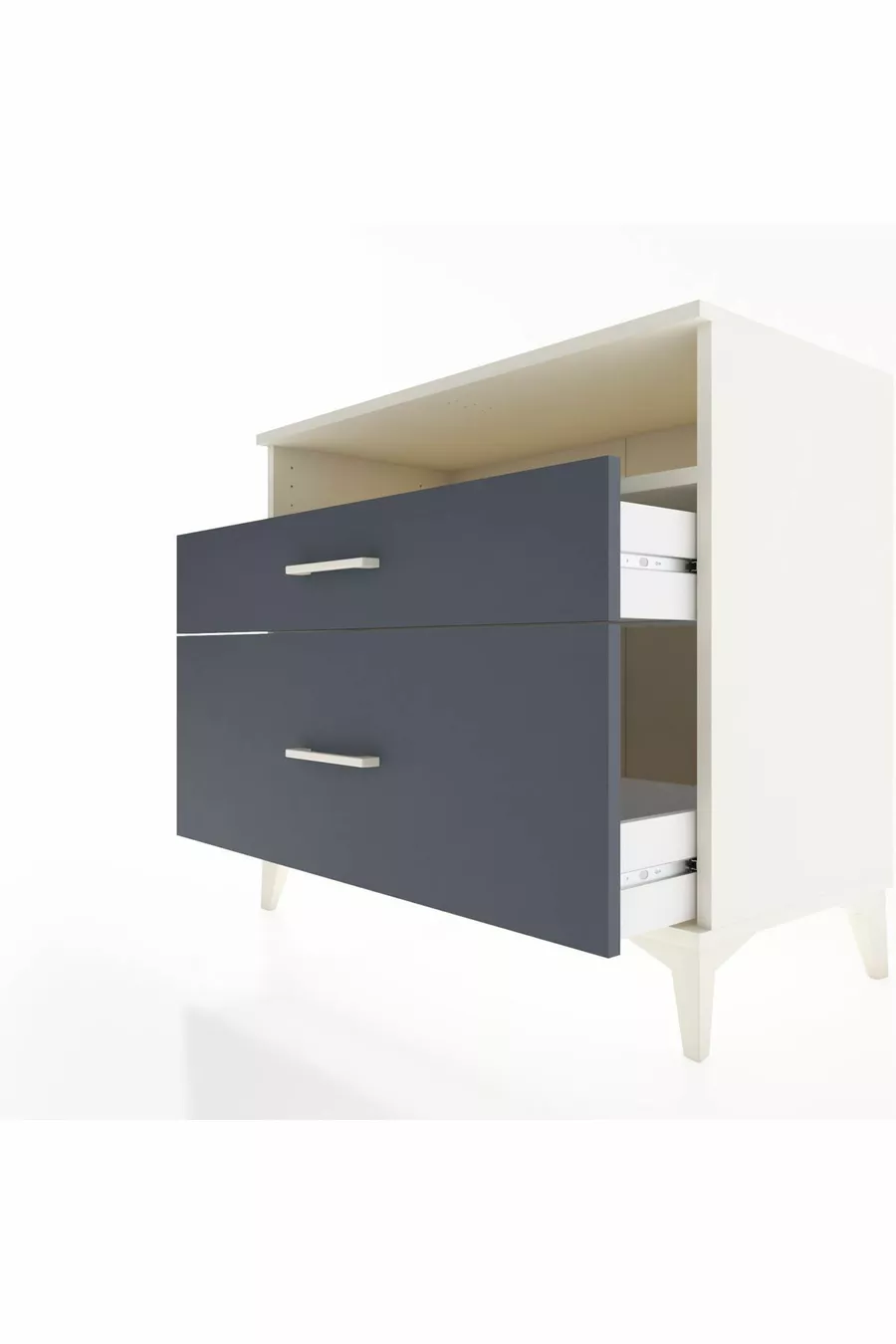 Commode Hyperion à une étagère et 2 tiroirs Pierre de lune-Anthracite