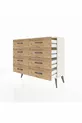 Commode Arges 8 tiroirs Pierre d'Agate/Pin