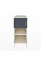 Kronos Nightstand with 2 Shelves and 1 Door, Moonstone-Anthracite