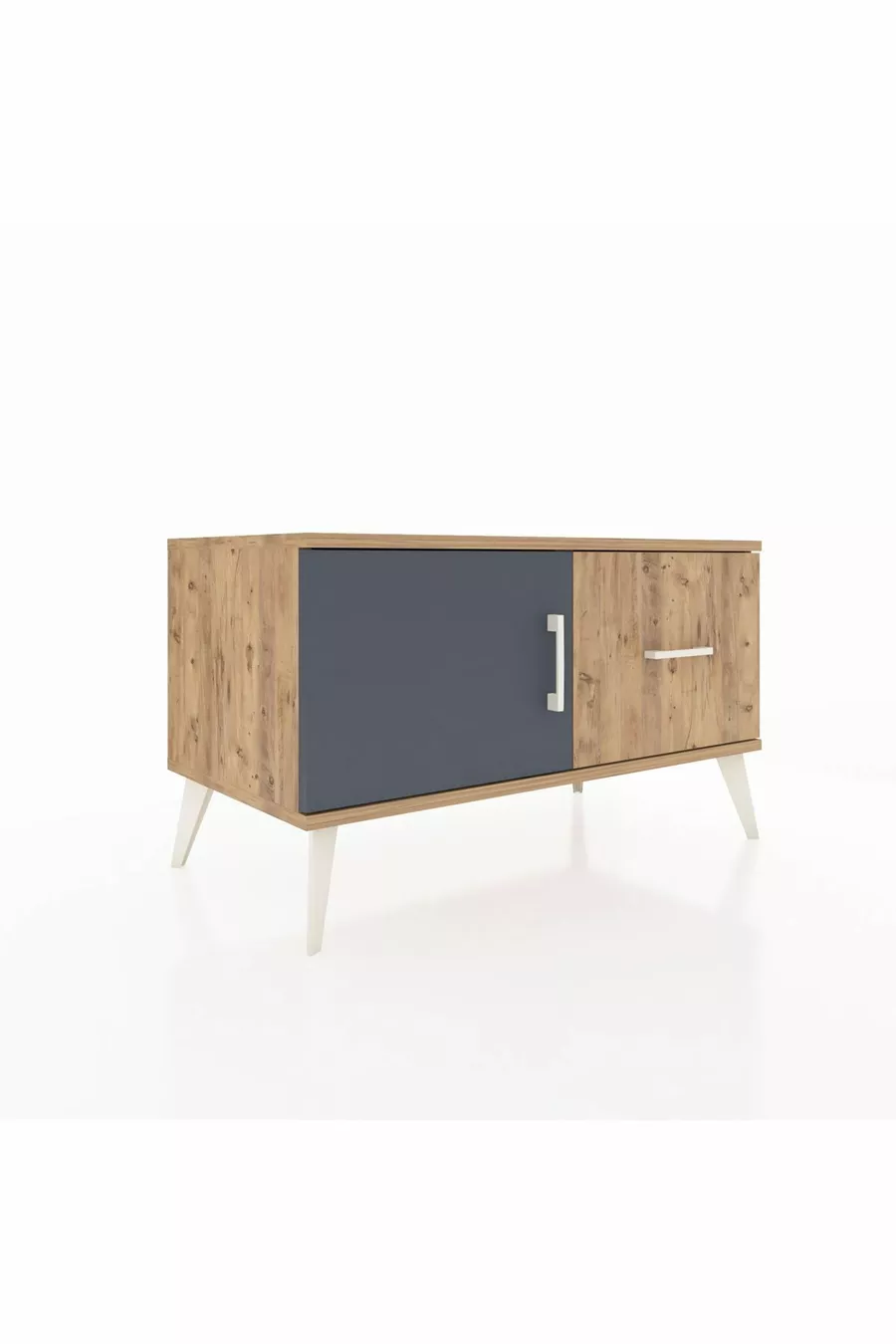 Commode Hyperion avec une étagère, un tiroir et une porte, pin-anthracite/pin