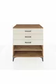 Commode Kronos à une étagère et 3 tiroirs en pin et pierre de lave