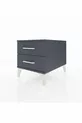 Table de chevet Kronos à 2 tiroirs Anthracite-Anthracite