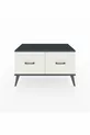 Commode Hyperion 2 tiroirs Pin-Anthracite/Gris pierre