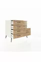 Kronos Dresser with 2 Shelves and 5 Drawers, Moonstone/Moonstone/Pine
