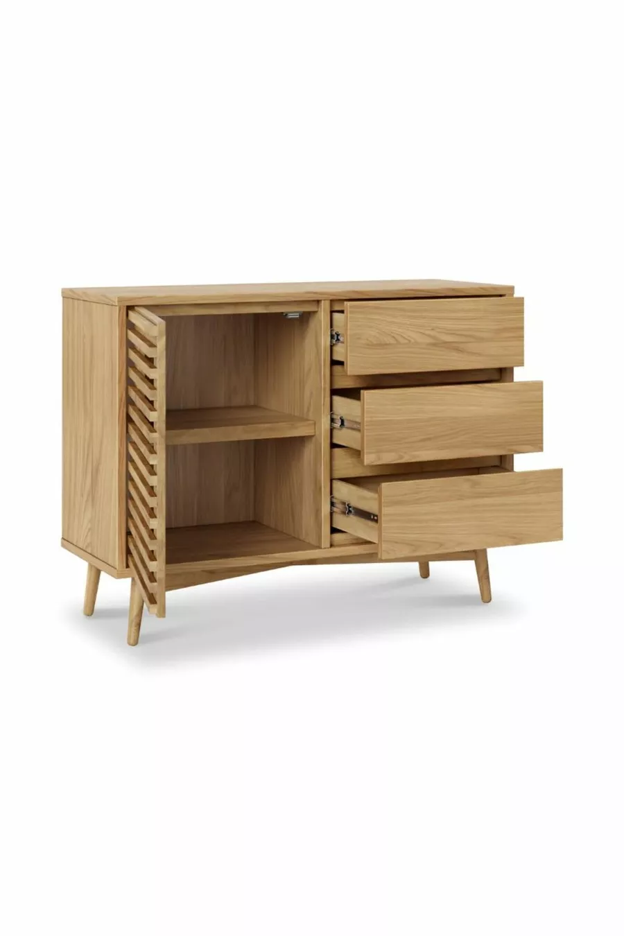 Ligna Natural Wood Console - With Doors and 3 Drawers