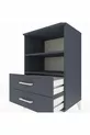 Commode Hyperion 2 étagères 2 tiroirs Anthracite-Anthracite