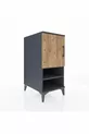 Table de chevet Kronos avec 3 étagères et 1 porte Anthracite-Épicéa