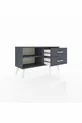 Commode Arges à une étagère et 2 tiroirs Anthracite-Anthracite