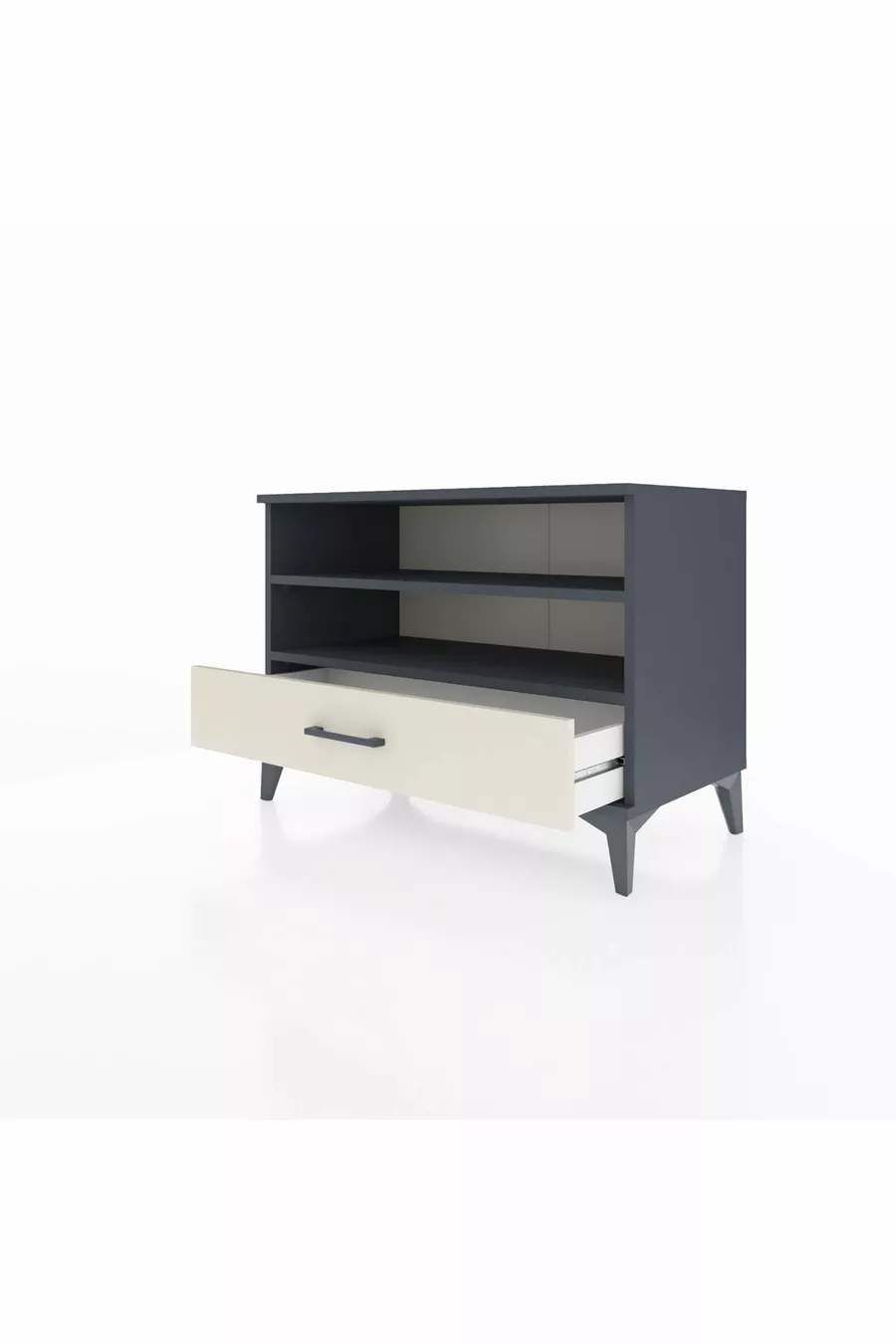 Commode Hyperion 2 étagères 1 tiroir Anthracite-Quartz