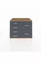 Commode Kronos 6 tiroirs Pierre de lune-Pin/Anthracite