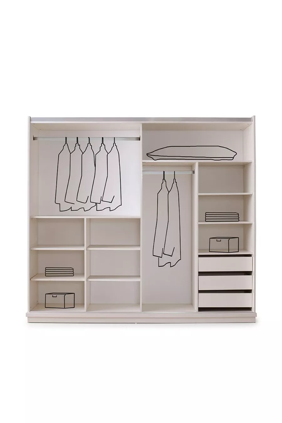 ENSEMBLE DE CHAMBRE À COUCHER EN MDF ELMAS
