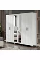 Complete MDF Paris White Bedroom Set with 6 Doors and Bed Base