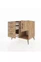 Commode Kronos avec une étagère, 3 tiroirs et une porte, pin-pin