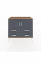 Commode Hyperion 2 étagères 4 tiroirs 2 portes Pin-Anthracite