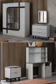Ensemble Chambre Jeune Bali - Armoire 4 Portes, Bureau, Commode, Table de Chevet