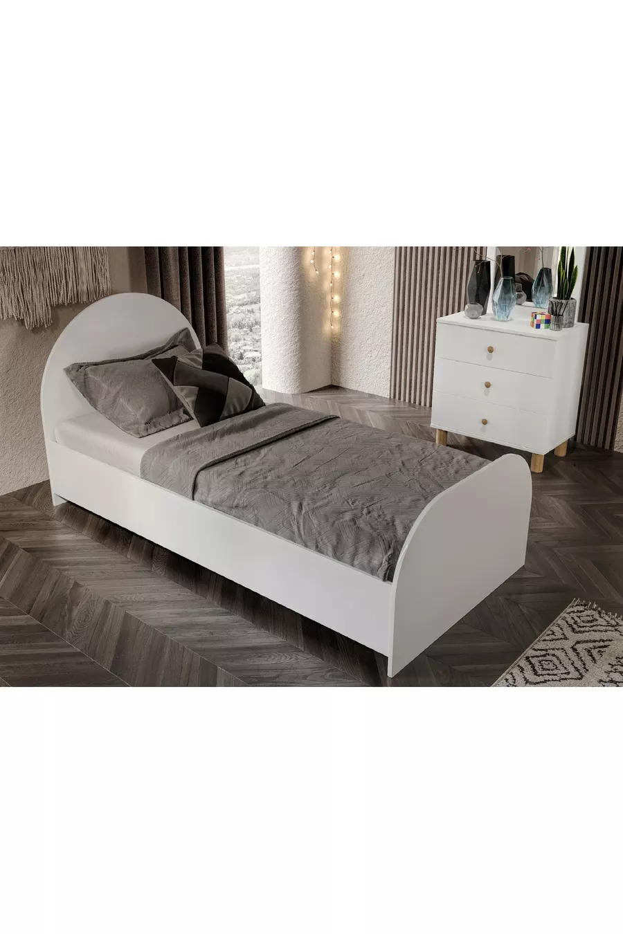 Lucia Karyola Tout en MDF Blanc