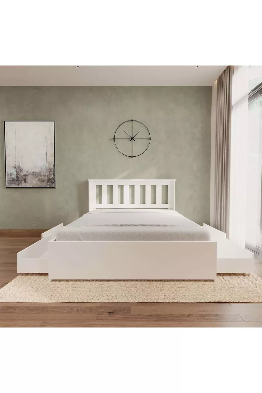 Blanc Pur 4 Tiroirs Installation Facile