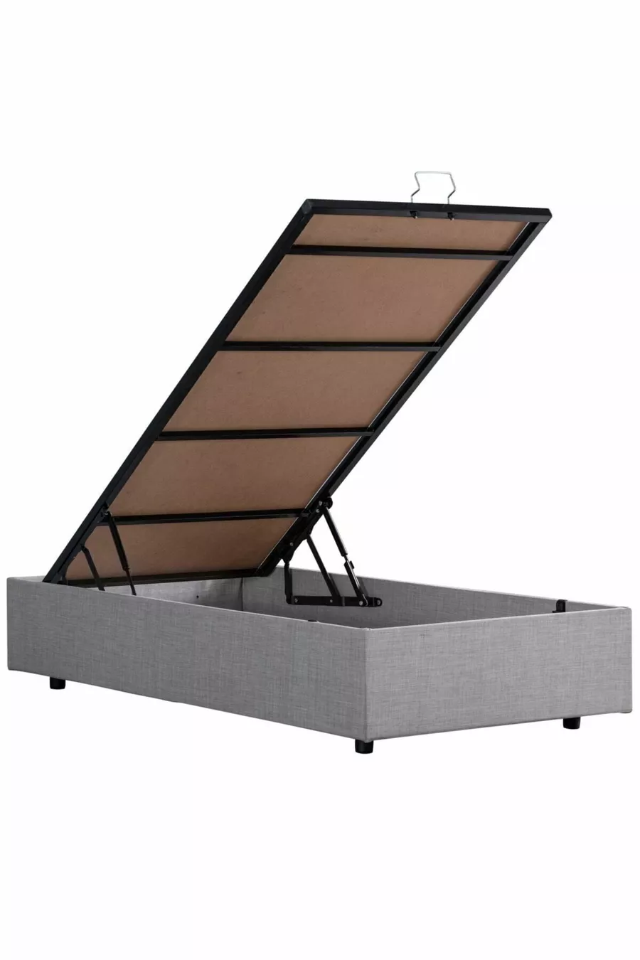 Riga Single MDF Bed Base, Light Gray (Excluding Headboard and Mattress)