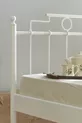 Lit double en métal forgé Hatkus - blanc (lattes en bois)