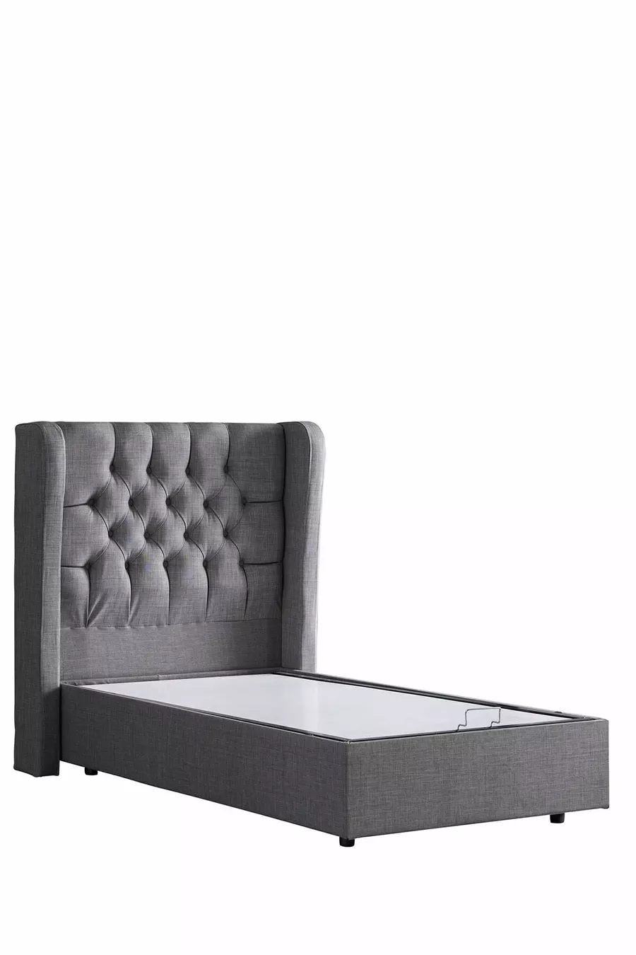 Riga Double Set, Single Bed Base and Headboard Set, Grey