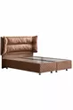 Ensemble Lit Double Barcelona, Tête de Lit et Sommier Double - Marron