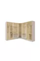 ENSEMBLE DE CHAMBRE À COUCHER AVEC LED SUR BASE MDF ANGLE PLATINE