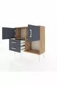 Cassettiere Arges con 2 Ripiani, 2 Cassetti e 2 Ante Pino-Antracite