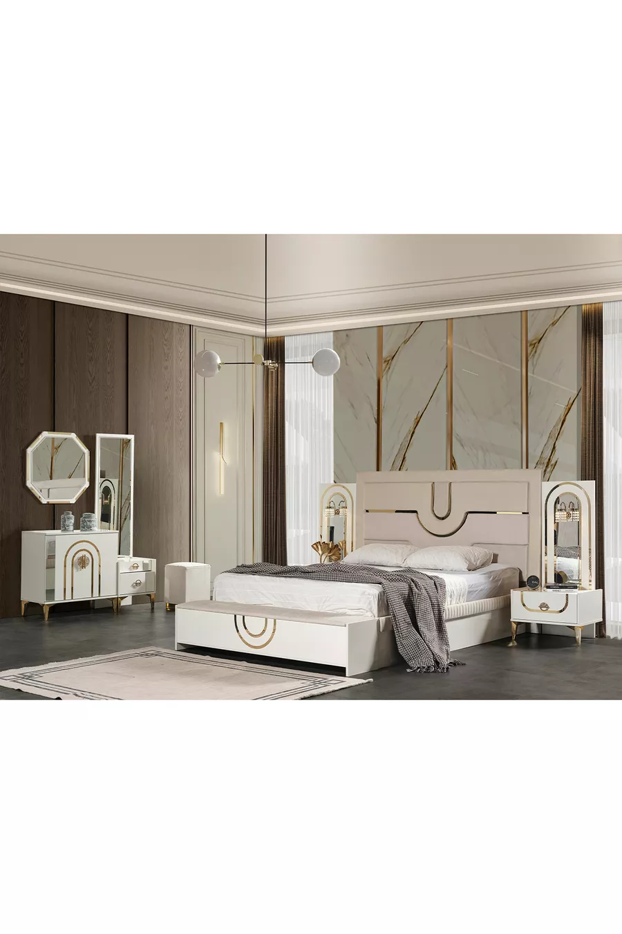 Ensemble de chambre à coucher Safir en aggloméré