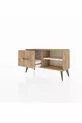 Commode Arges avec une étagère et un tiroir en pin-onyx/pin